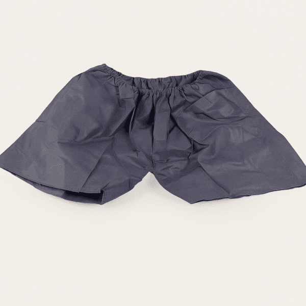 Bóxer desechable para hombre de color negro, fabricado en polipropileno ligero, con cintura elástica y diseño holgado.