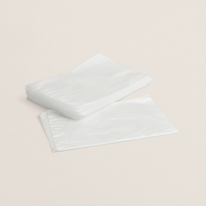Bolsa blanca desechable para tratamientos de sudoración de manos durante de manicura en centros de estética.