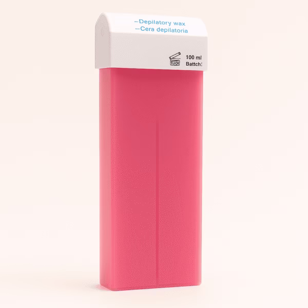 Cera Roll-On Fresa 100 ml Cartucho de cera roll-on fresa de 100 ml para depilación tibia, ideal para pieles secas y compatible con calentadores estándar