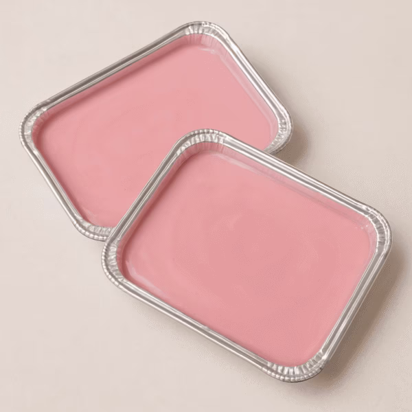 Cera sólida rosa para depilación profesional Cera caliente rosa en bandeja de aluminio para piel sensible