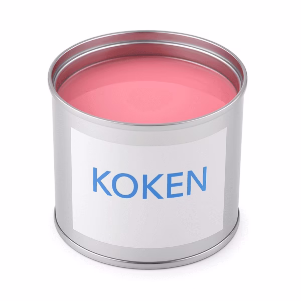 Lata de cera tibia rosa de 500 ml Koken, ideal para depilación profesional en pieles sensibles. Textura cremosa, fácil de aplicar con espátula.