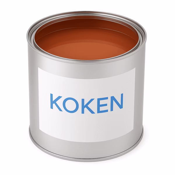 Lata metálica de 800 ml de cera tibia natural Koken color caramelo, ideal para depilación profesional con bandas en pieles sensibles.