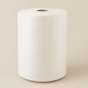 Rollo de papel Spun Laced blanco de 20x20 cm con 250 servicios.