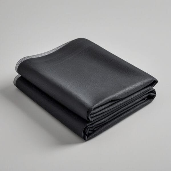 Sábana desechable negra doblada, ideal para spas, salones de belleza y estética. Hecha de material suave y no tejido.