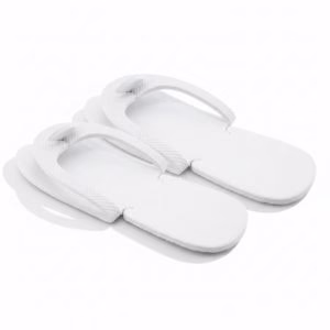 Chanclas desechables blancas de espuma para pedicura - pack 12 pares