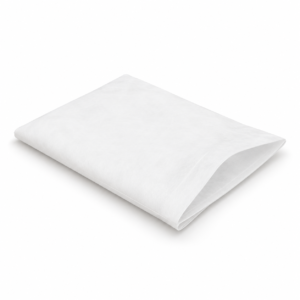 Funda blanca desechable de almohada, doblada