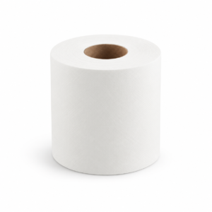 Rollo blanco de papel secamanos con núcleo de cartón