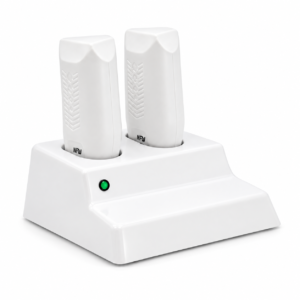 Kit de dos calentadores roll-on blancos con base doble