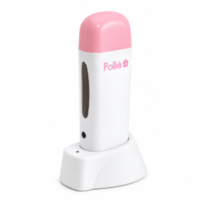 Calentador roll-on Pollié con tapa rosa y base magnética