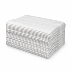 Toallas Spunlace blancas de 40 × 80 cm plegadas en un paquete de 50