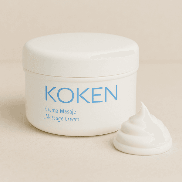 Crema de masaje neutra 250 ml en envase blanco con textura visible