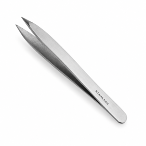 Pinza de depilar de acero inoxidable con punta