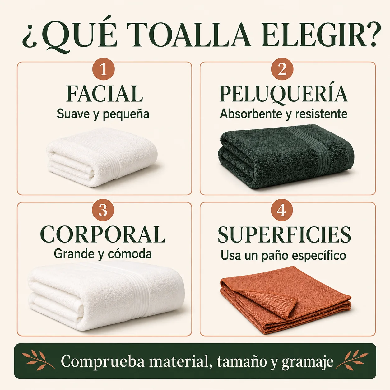 Infografía para elegir toallas desechables según el uso profesional