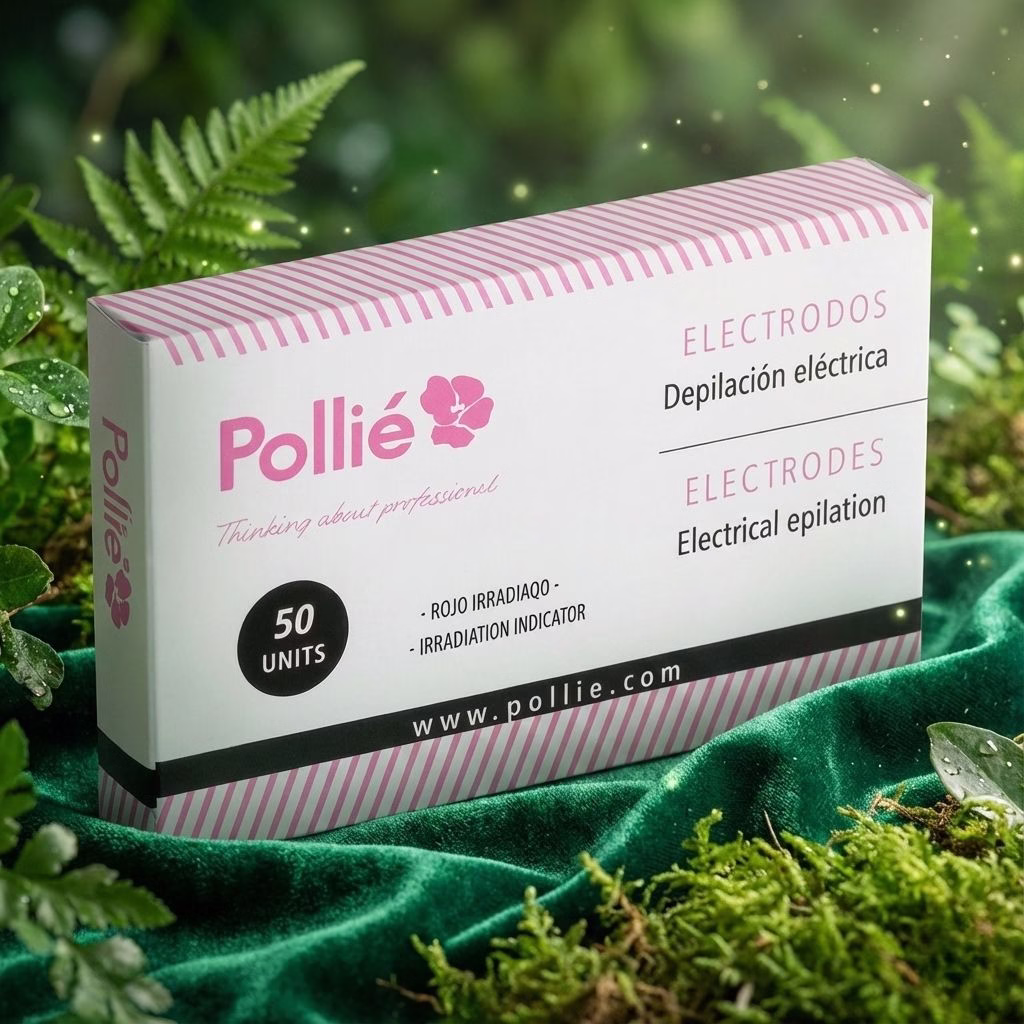 Caja de 50 agujas de depilación eléctrica cónicas esterilizadas con rayos gamma, electrodos profesionales para electrólisis en ambiente natural