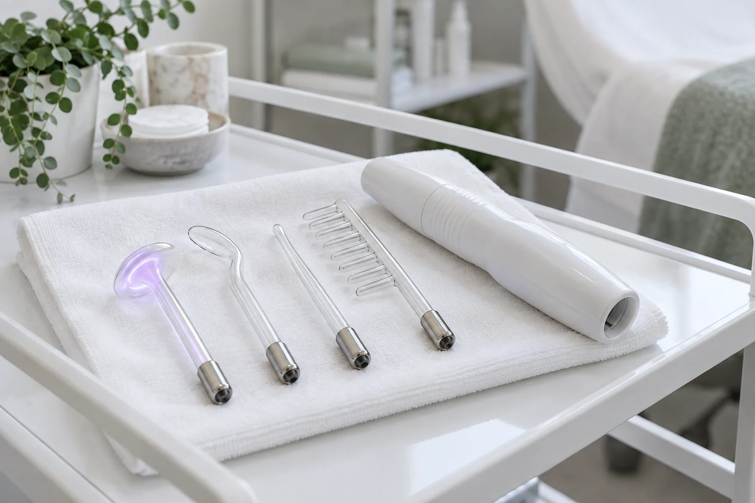 Equipo de alta frecuencia facial con electrodos de vidrio profesionales
