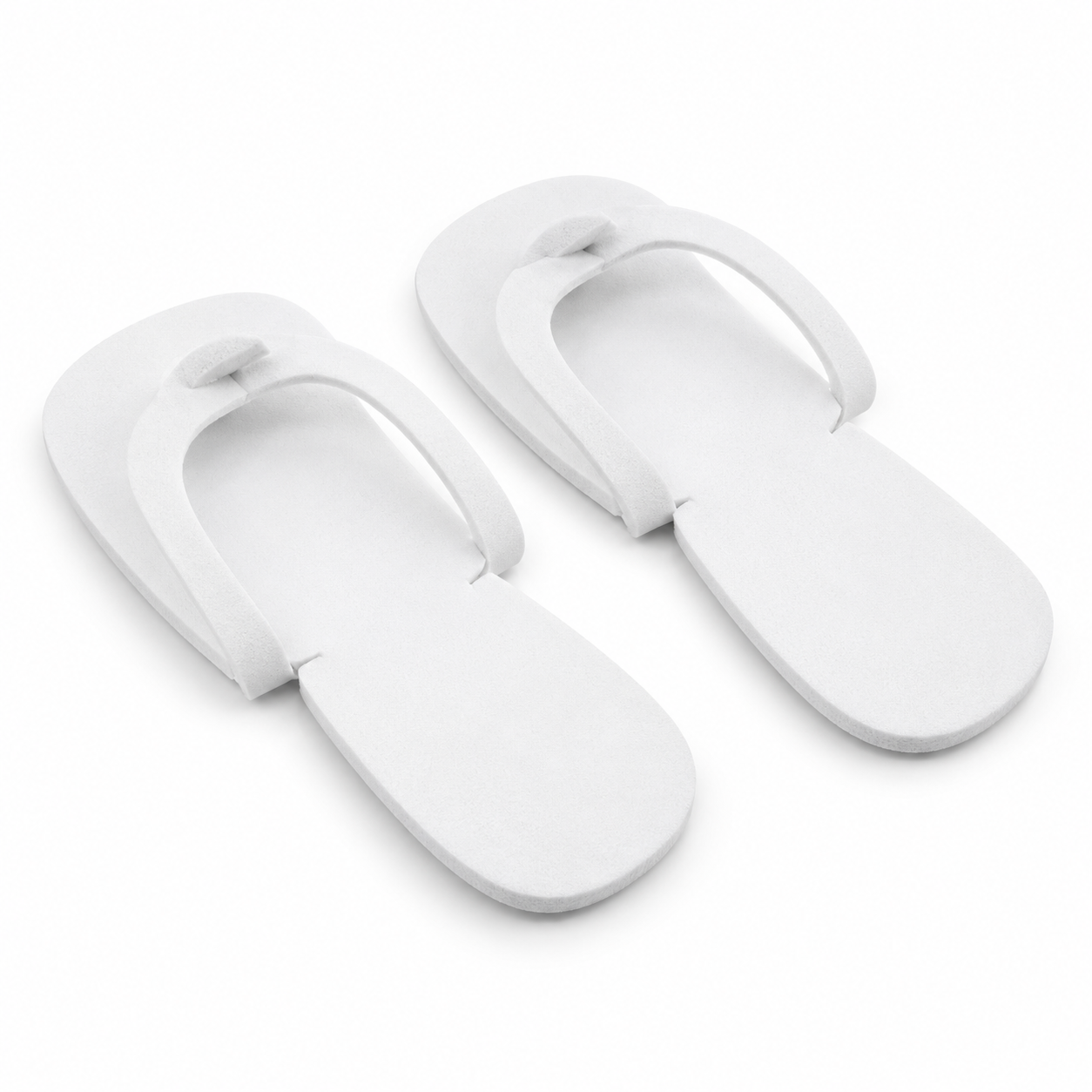 Par de chanclas desechables blancas de espuma para pedicura