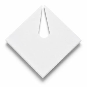 Capa blanca de celulosa para maquillaje con abertura para el cuello