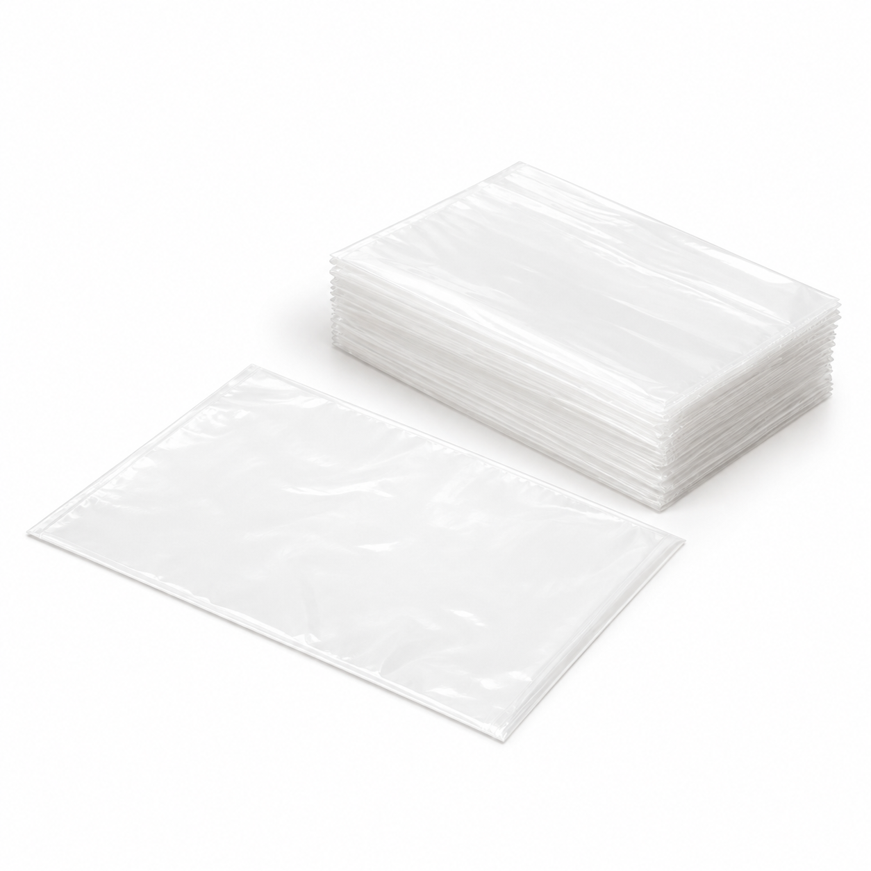 Bolsas de plástico para pedicura, apiladas y extendidas