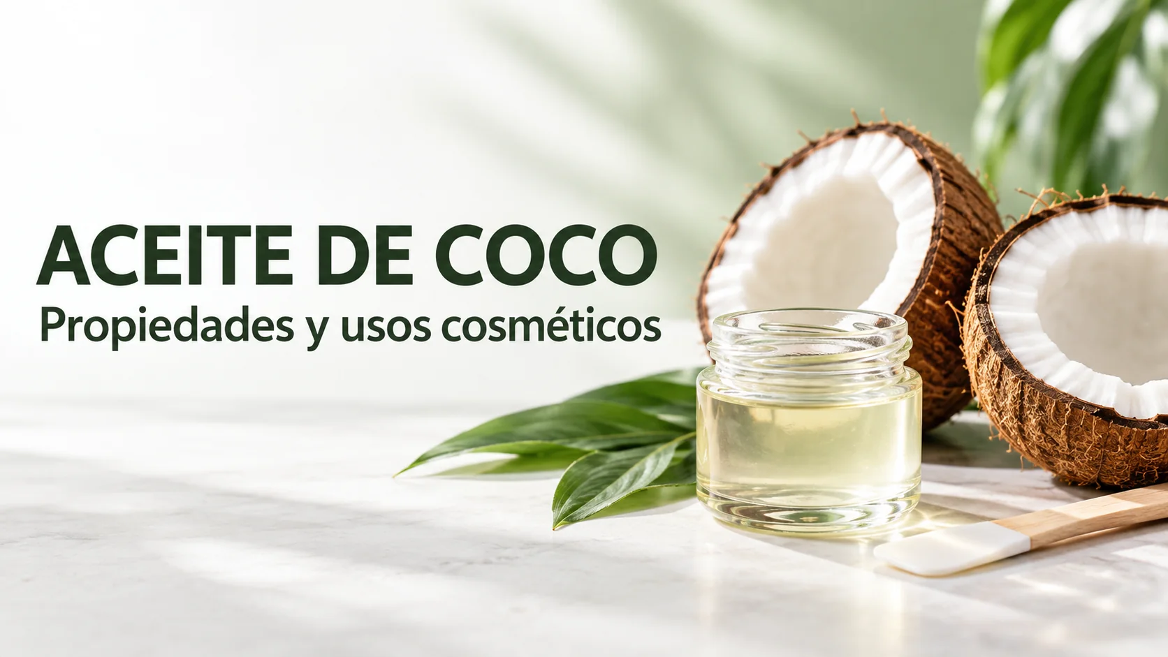 Aceite de coco con coco natural para uso cosmético en piel y cabello