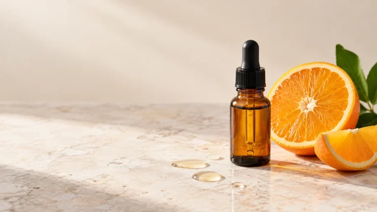 Vitamina C para la cara con sérum antioxidante y naranja