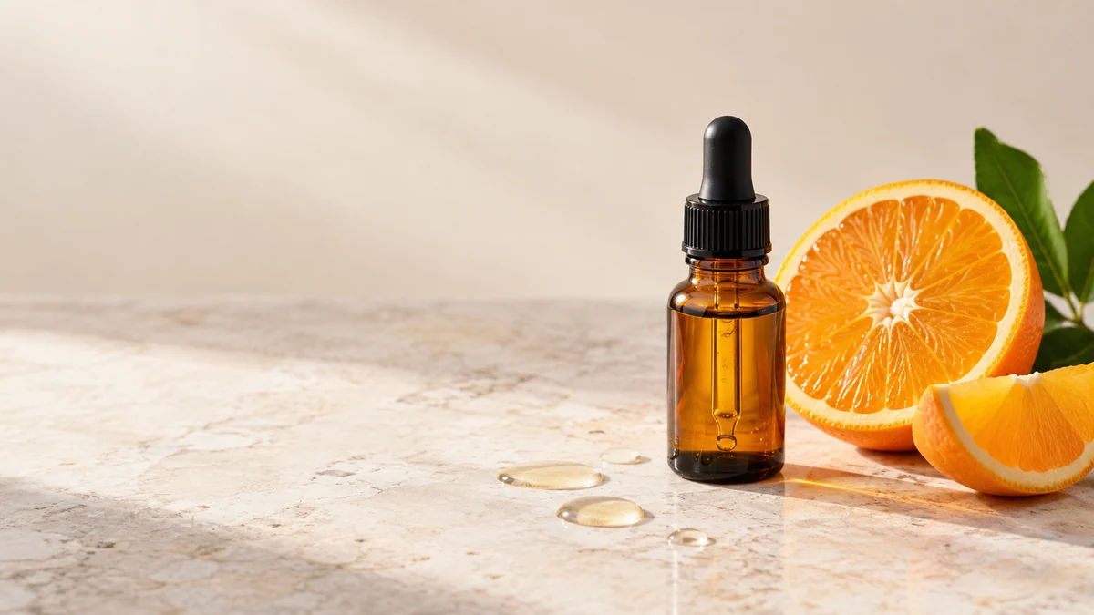 Vitamina C para la cara con sérum antioxidante y naranja