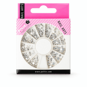 Strass plateado Pollié para uñas en rueda
