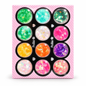 Glitter Pollié escamas de sirena para uñas, 12 colores