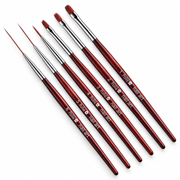 Set de 6 pinceles Pollié para nail art