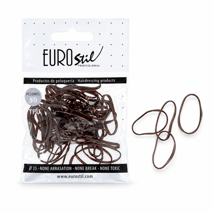 Gomas de plástico marrones · 50 unidades · Eurostil
