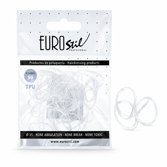 Gomas de plástico transparentes · 50 unidades · Eurostil