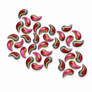 Decoración de uñas lágrima curva roja, 20 unidades