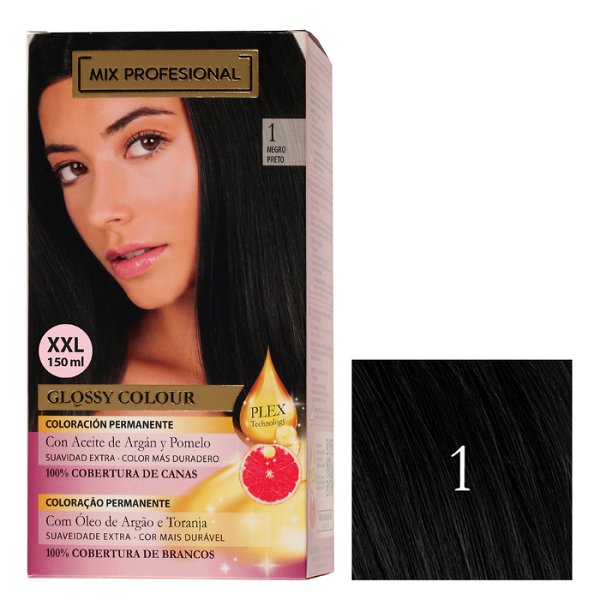 Kit de tinte permanente Mix Profesional nº1 Negro