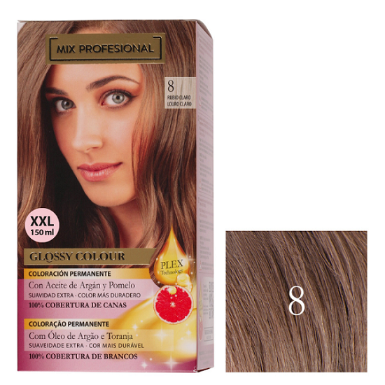 Kit de tinte permanente Mix Profesional nº8 Rubio Claro