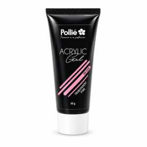 Acrygel Pollié rosa transparente para construcción de uñas 60 g