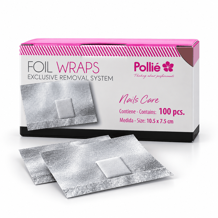 Láminas de aluminio Pollié para retirar esmalte, 100 unidades