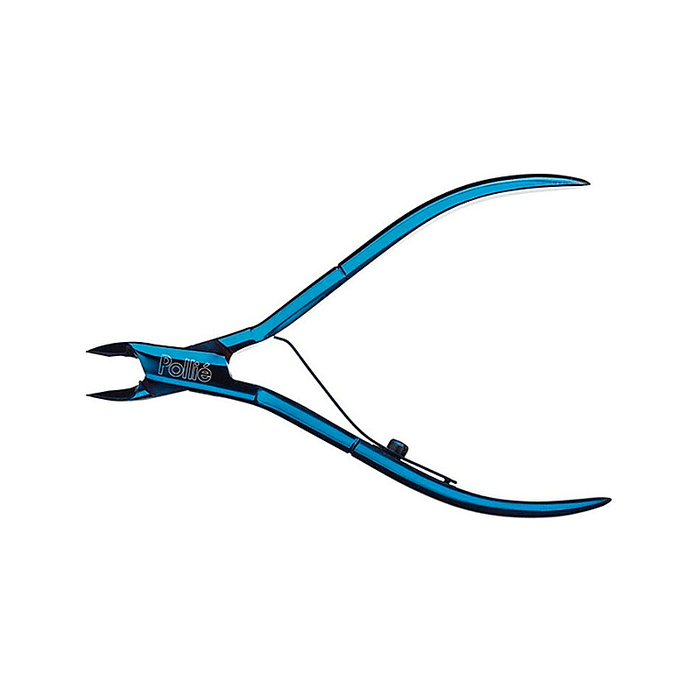 Alicate cortacutículas Pollié azul titanio 11 cm