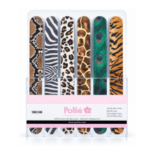 Expositor con 48 limas de uñas Animal Print