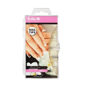 Tips de uñas Pollié naturales curvados, 100 unidades
