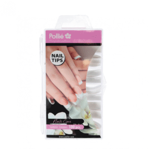 Tips de uñas Pollié blancos cuadrados, 100 unidades