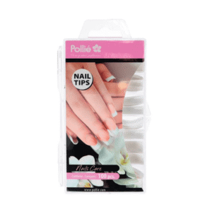 Tips de uñas Pollié blancos curvados, 100 unidades