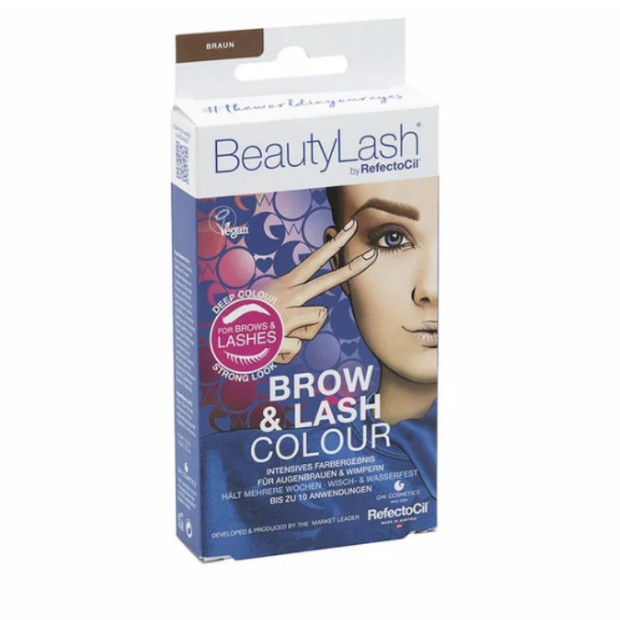 Kit tinte de cejas y pestañas BeautyLash castaño medio, 7 ml