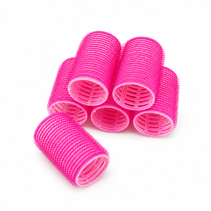 Rulos de Velcro, 16 unidades, Rosa 24 mm