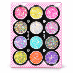 Purpurina Pollié para uñas, set de 12 colores
