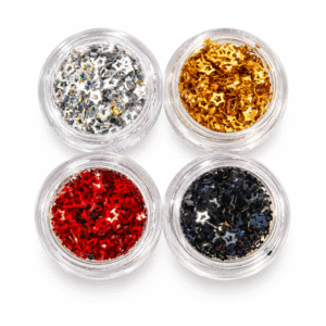 Estrellas glitter para uñas, set de 4 colores