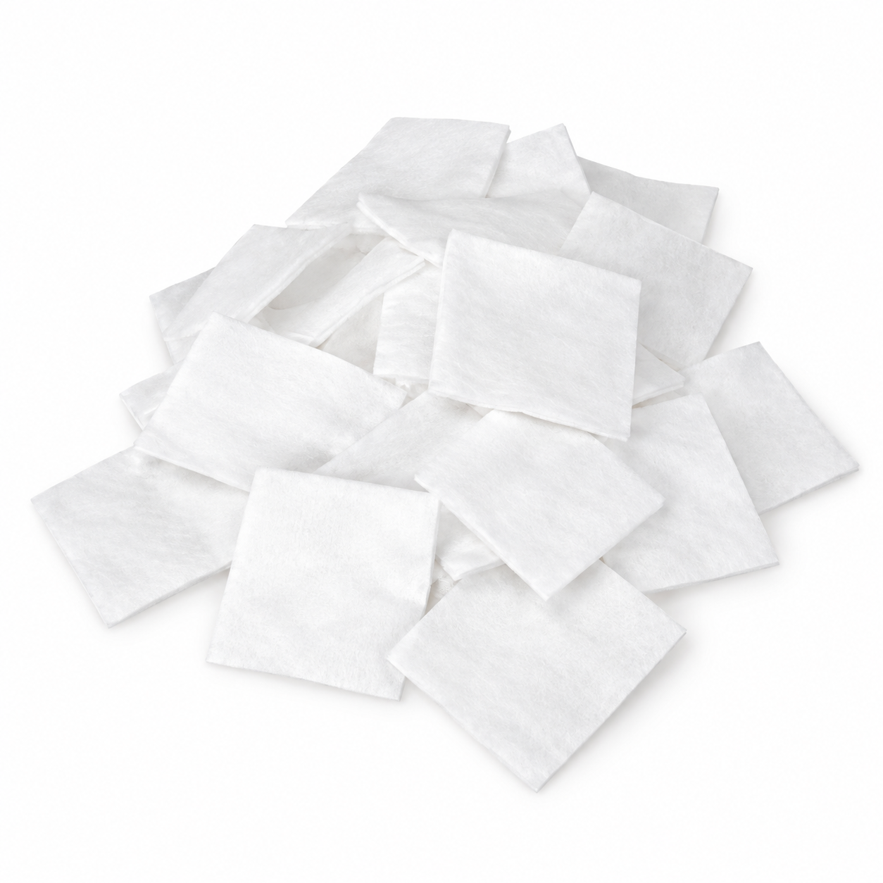 Muestra de cuadrados blancos de algodón de 5 × 5 cm