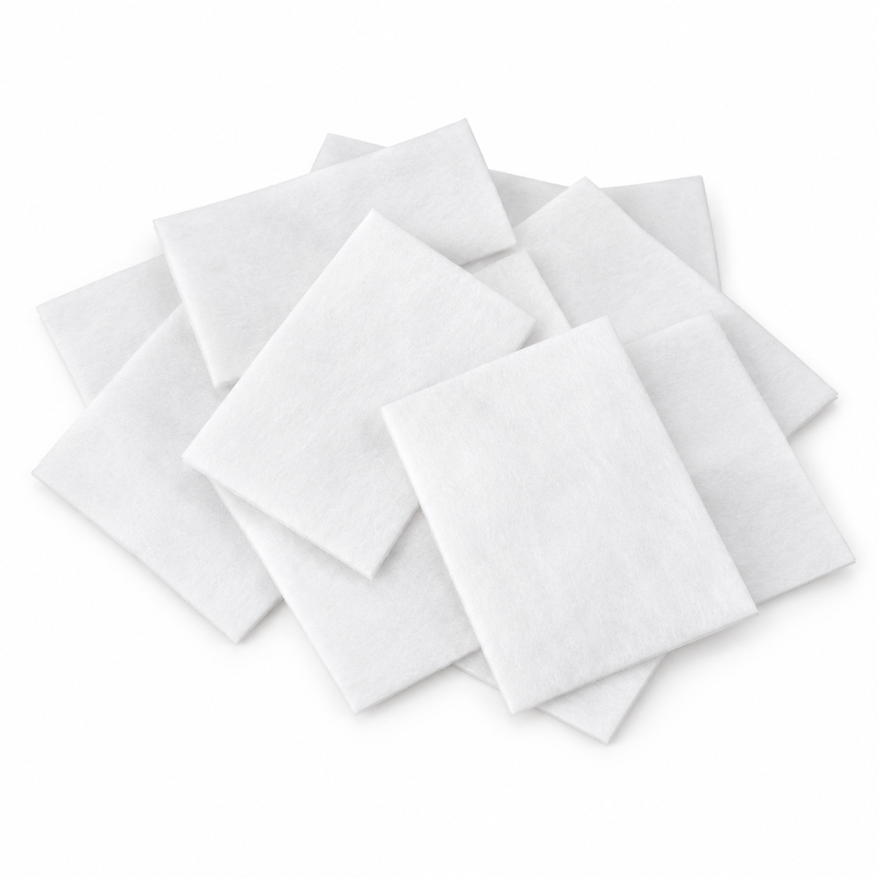 Muestra de rectángulos blancos de algodón de 8 × 10 cm