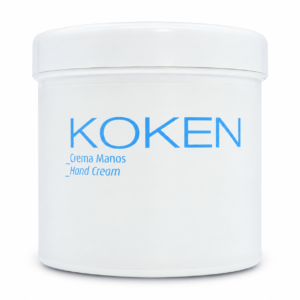 Tarro blanco de crema de manos Koken 500 ml con tapa blanca