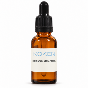 Hidrolato de menta piperita Koken de 30 ml en frasco ámbar con cuentagotas
