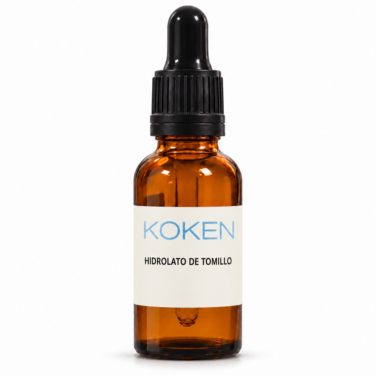 Hidrolato de tomillo Koken de 30 ml en frasco ámbar con cuentagotas