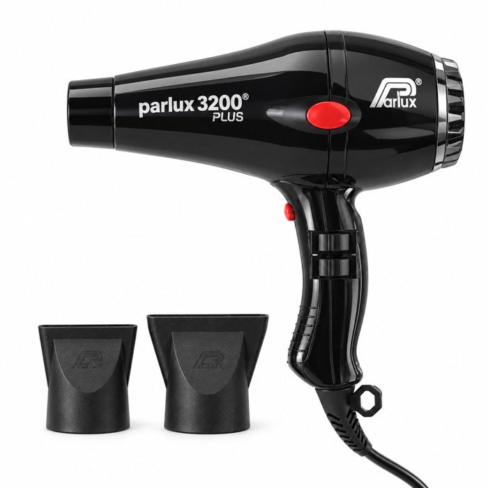 Contenido del Parlux 3200 Plus negro: secador y dos boquillas